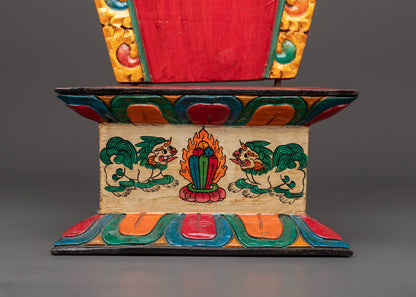 Tibetan Wooden Throne |  Sacred Stand for Buddha Statues & Rituals