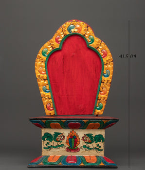 Tibetan Wooden Throne |  Sacred Stand for Buddha Statues & Rituals