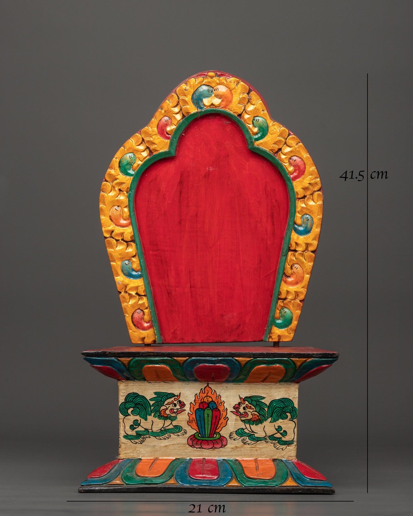 Tibetan Wooden Throne |  Sacred Stand for Buddha Statues & Rituals