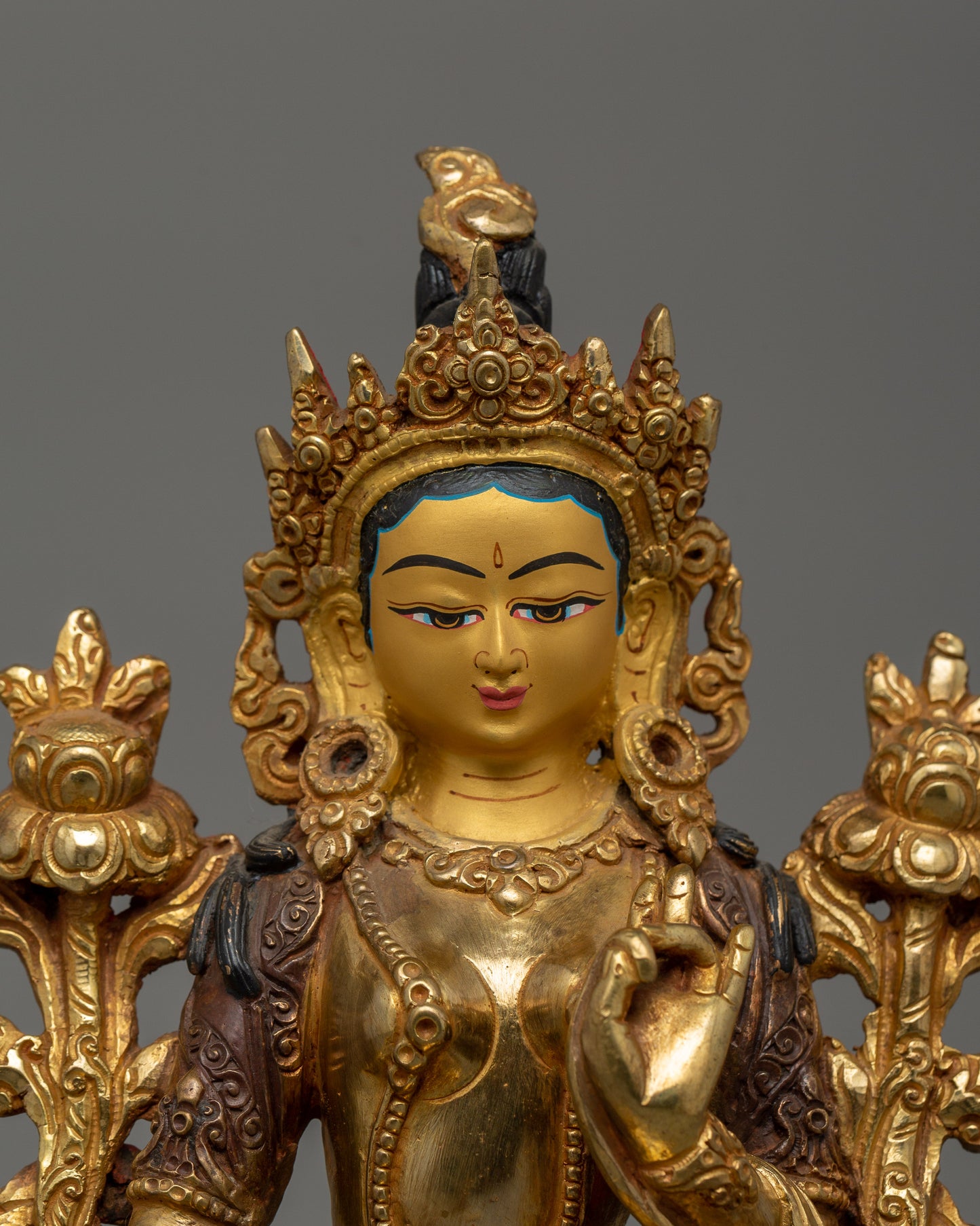 Buddhist Goddess Green Tara Sculpture | Sacred Spiritual Shrine Decor