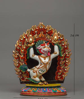 Gold-Plated Copper Foo Dog Lion Set | Guardian Statues for Shrines