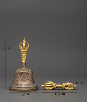 Tibetan Kansa Dorje and Drilbu Set | Vajra and Bell for Rituals