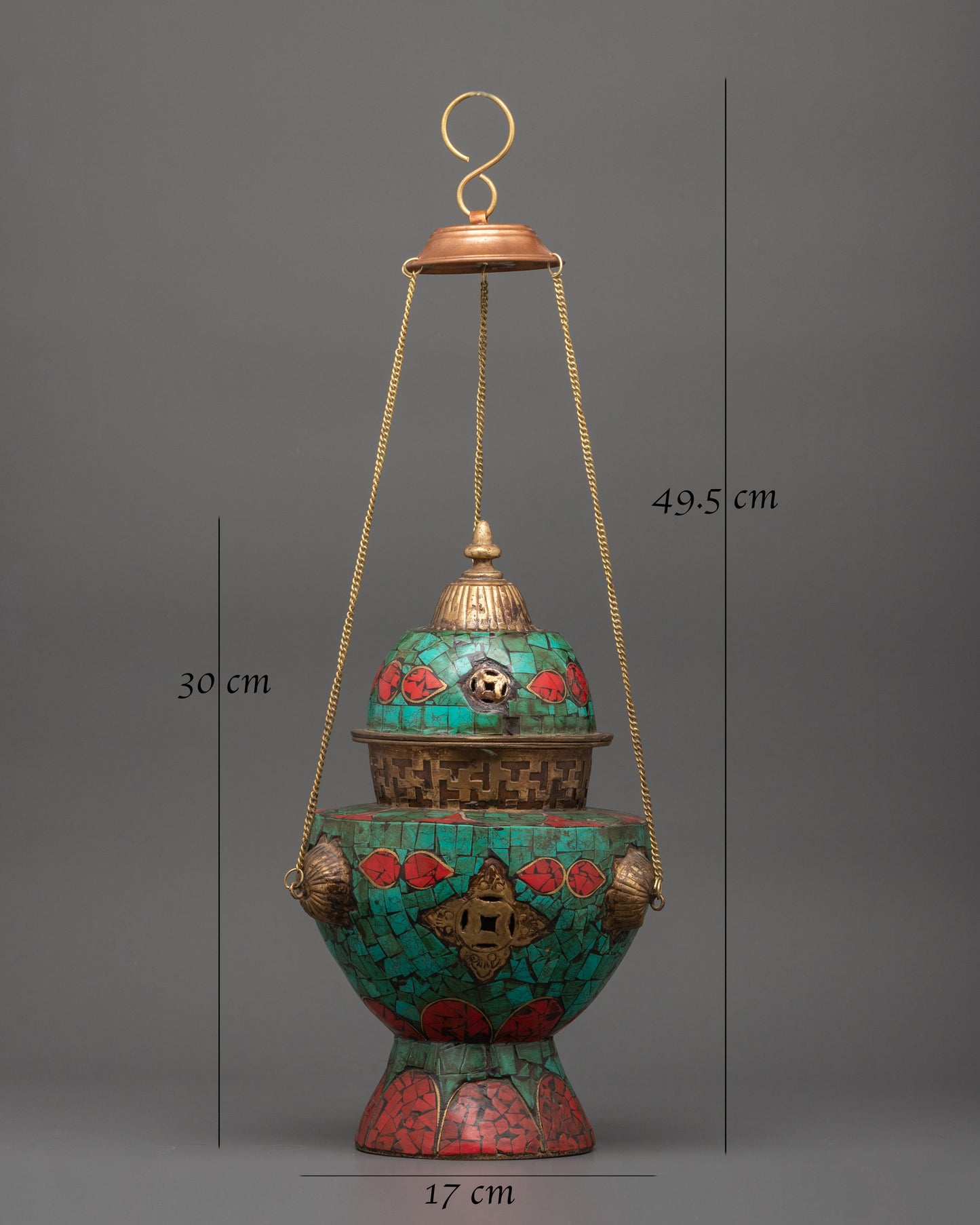 Tibetan Hanging Sacred Incense Burner | Buddhist Ritual Decor for Altar Use