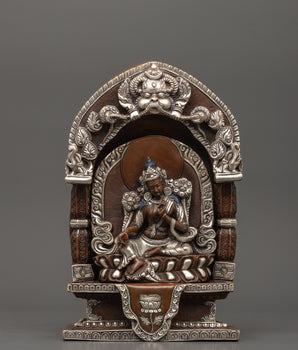 Green Tara Female Buddha Sculpture | Sacred Feminine Buddhist Shrine Decor