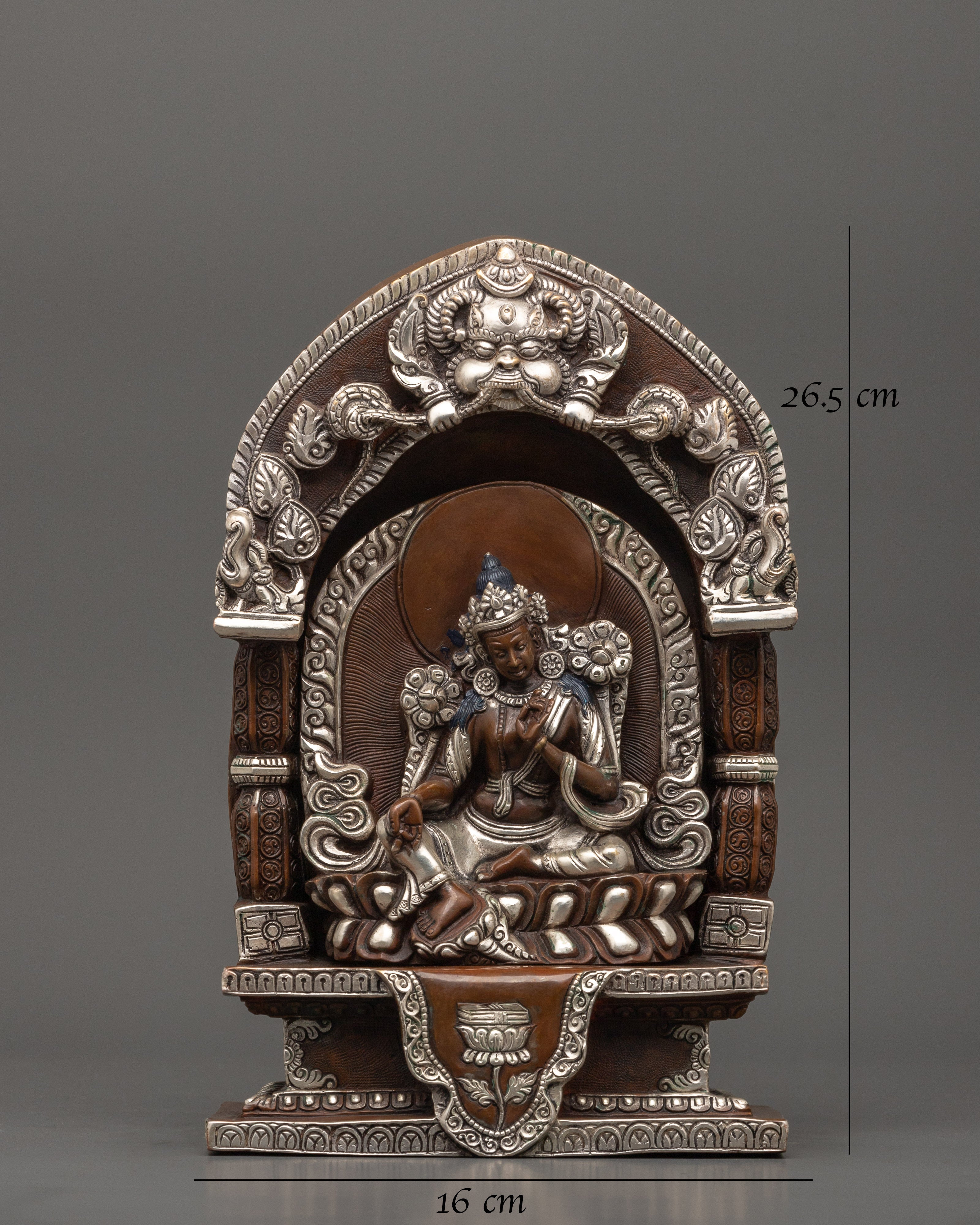 Green Tara Female Buddha Sculpture | Sacred Feminine Buddhist Shrine Decor