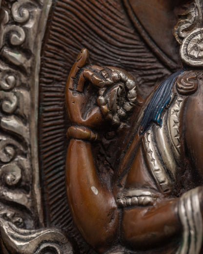 Chenrezig Oxidized Handmade Sculpture | Himalayan Sacred Shrine Artwork