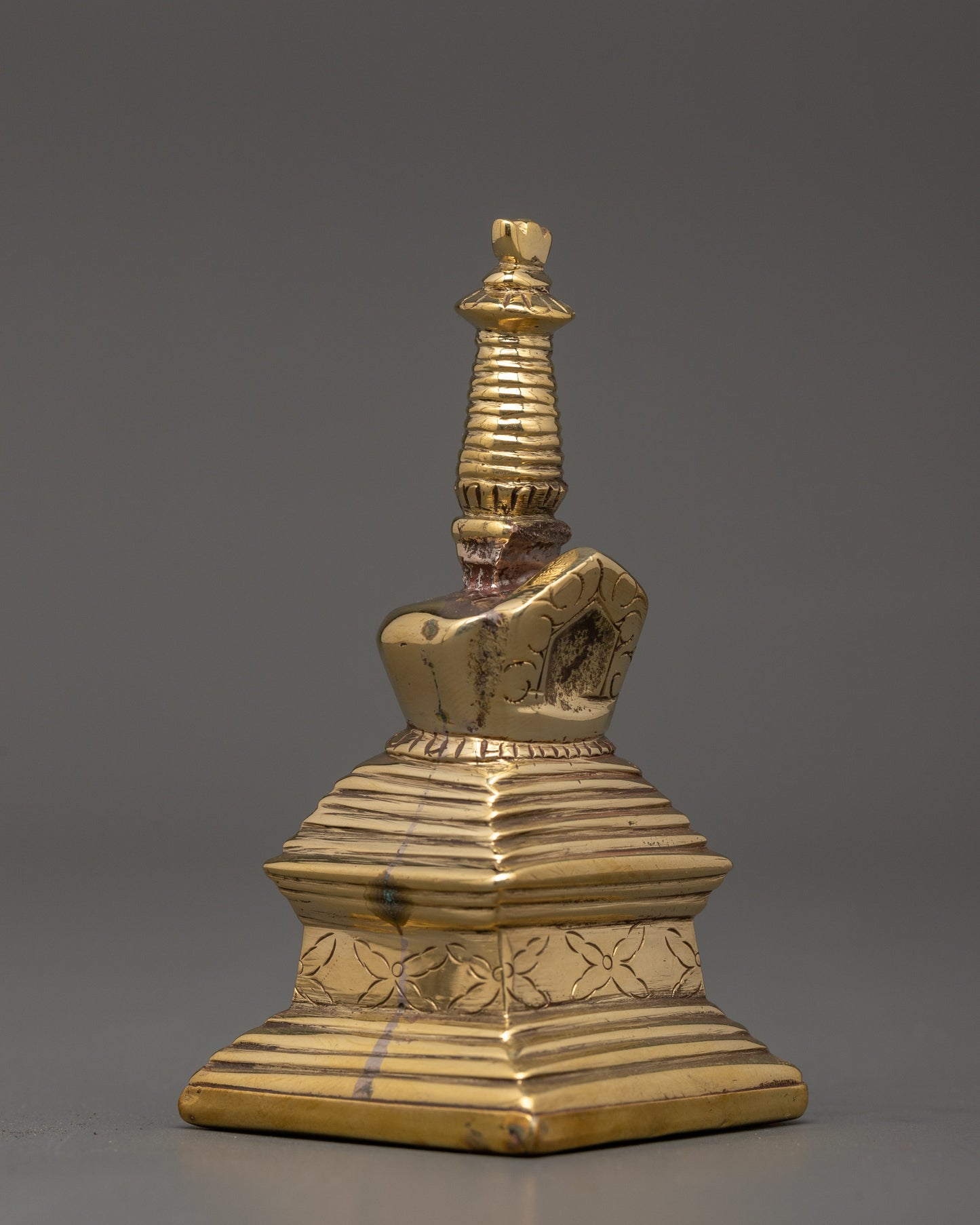 Brass Body Enlightenment Stupa | Sacred Symbol of Awakening