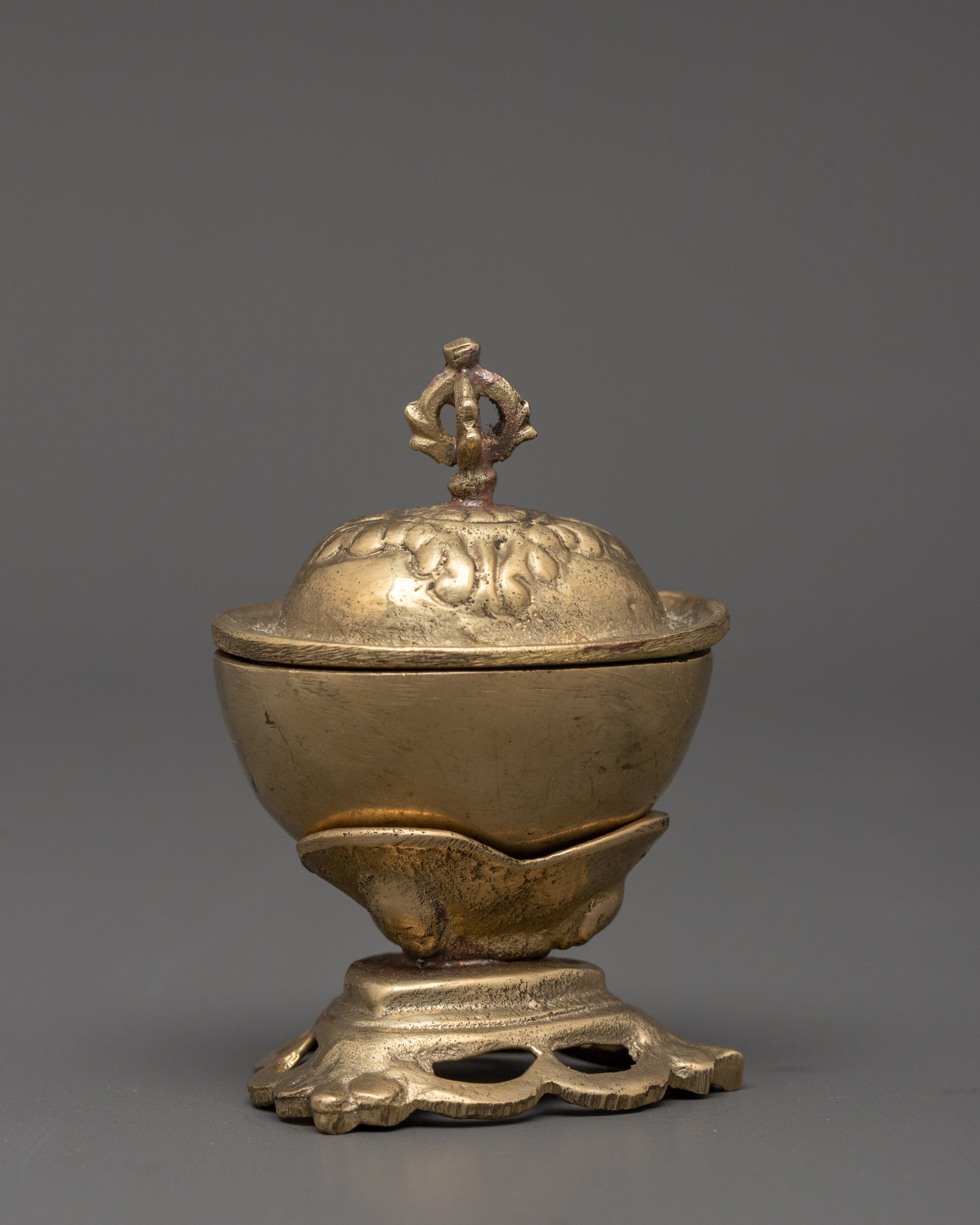 Brass Kapala Skull Cup Set | Handcrafted for Ritual and Meditation