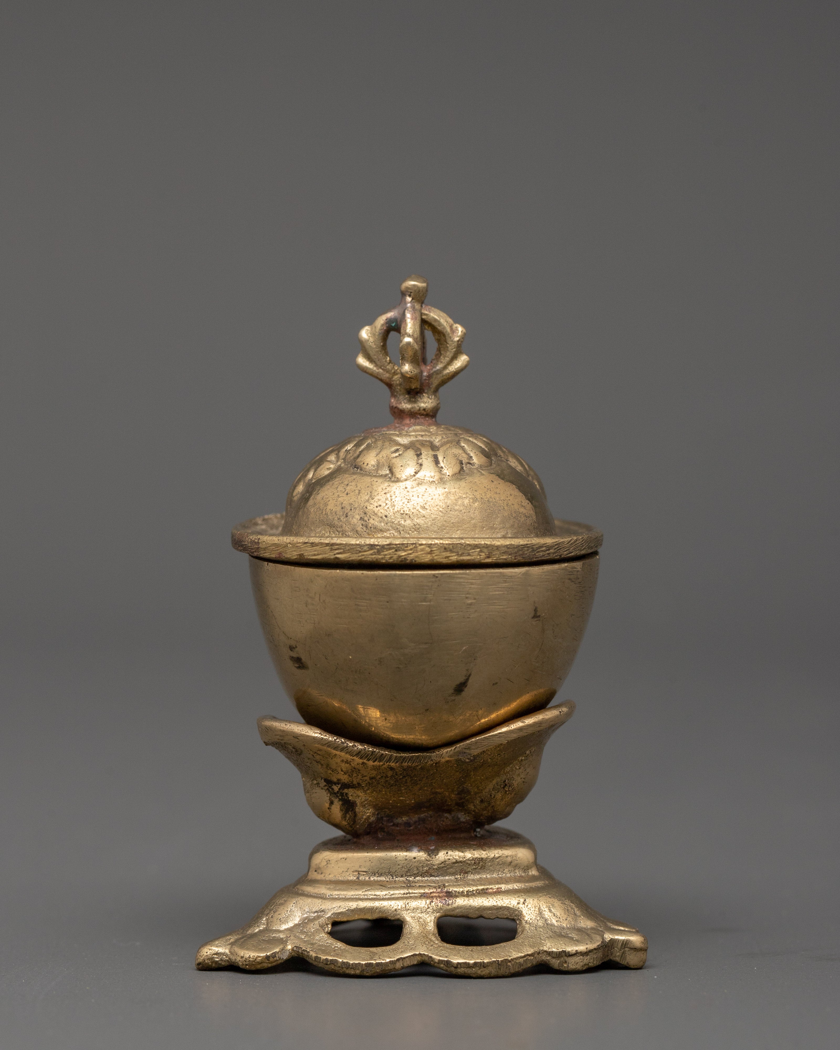 Brass Kapala Skull Cup Set | Handcrafted for Ritual and Meditation