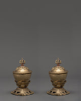 Brass Kapala Skull Cup Set 
