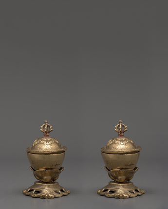 Brass Kapala Skull Cup Set 