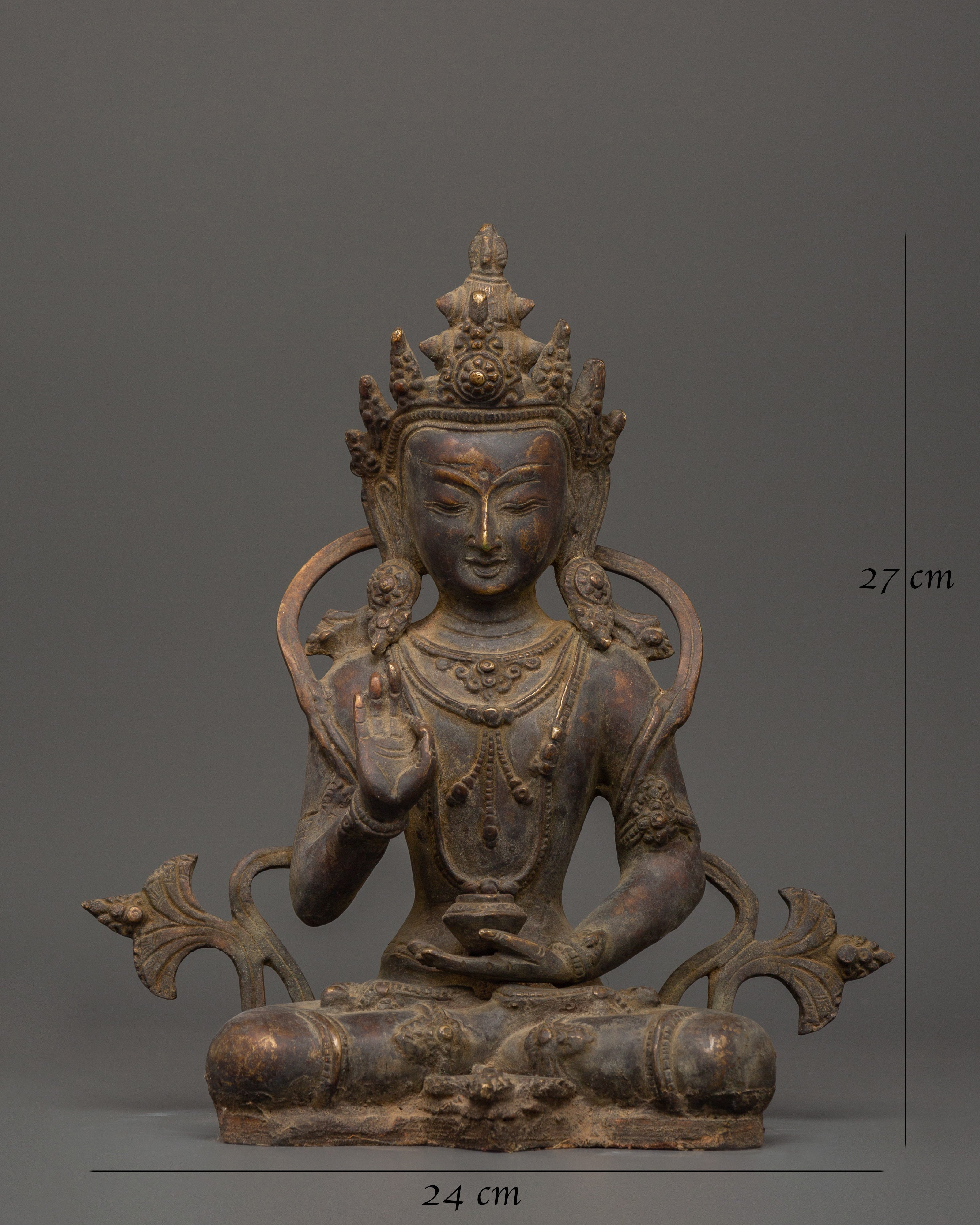 Brass Amoghasiddhi Buddha Statue | Tibetan Altar Decor