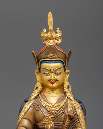 Rinpoche Lotus Born Guru Statue | Gold plated Figurine