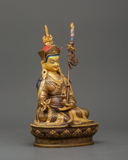 Rinpoche Lotus Born Guru Statue | Gold plated Figurine