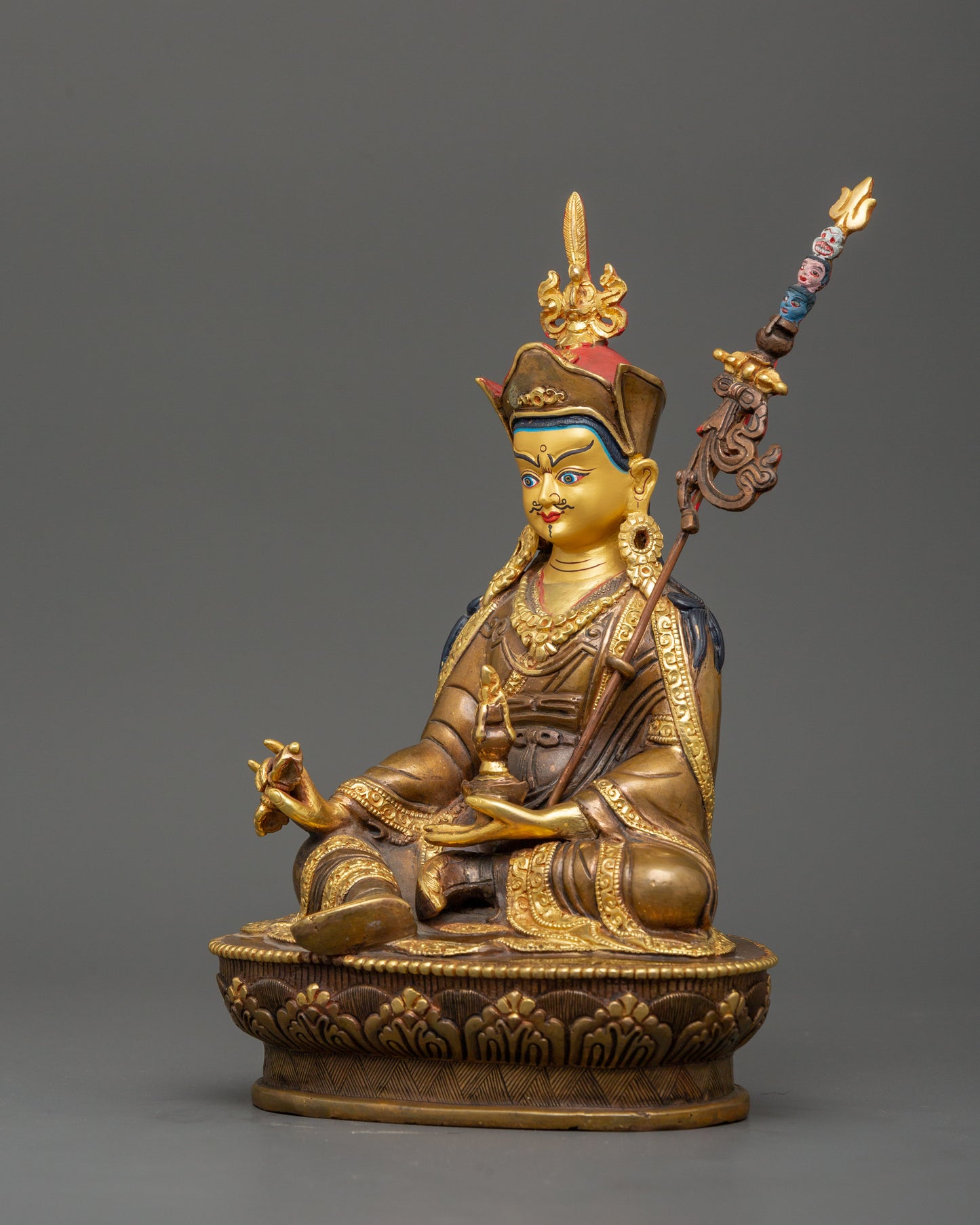 Rinpoche Lotus Born Guru Statue | Gold plated Figurine