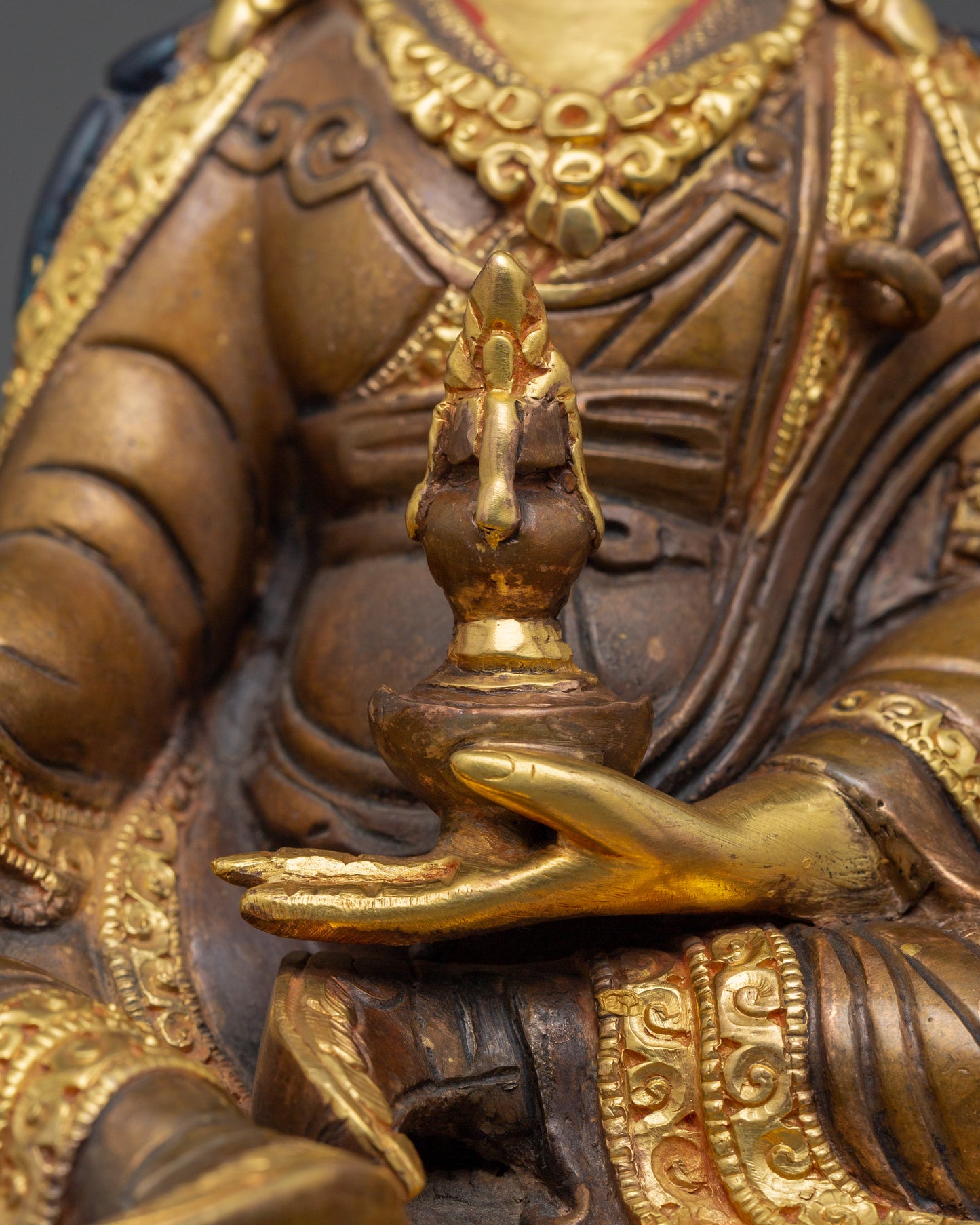 Rinpoche Lotus Born Guru Statue | Gold plated Figurine