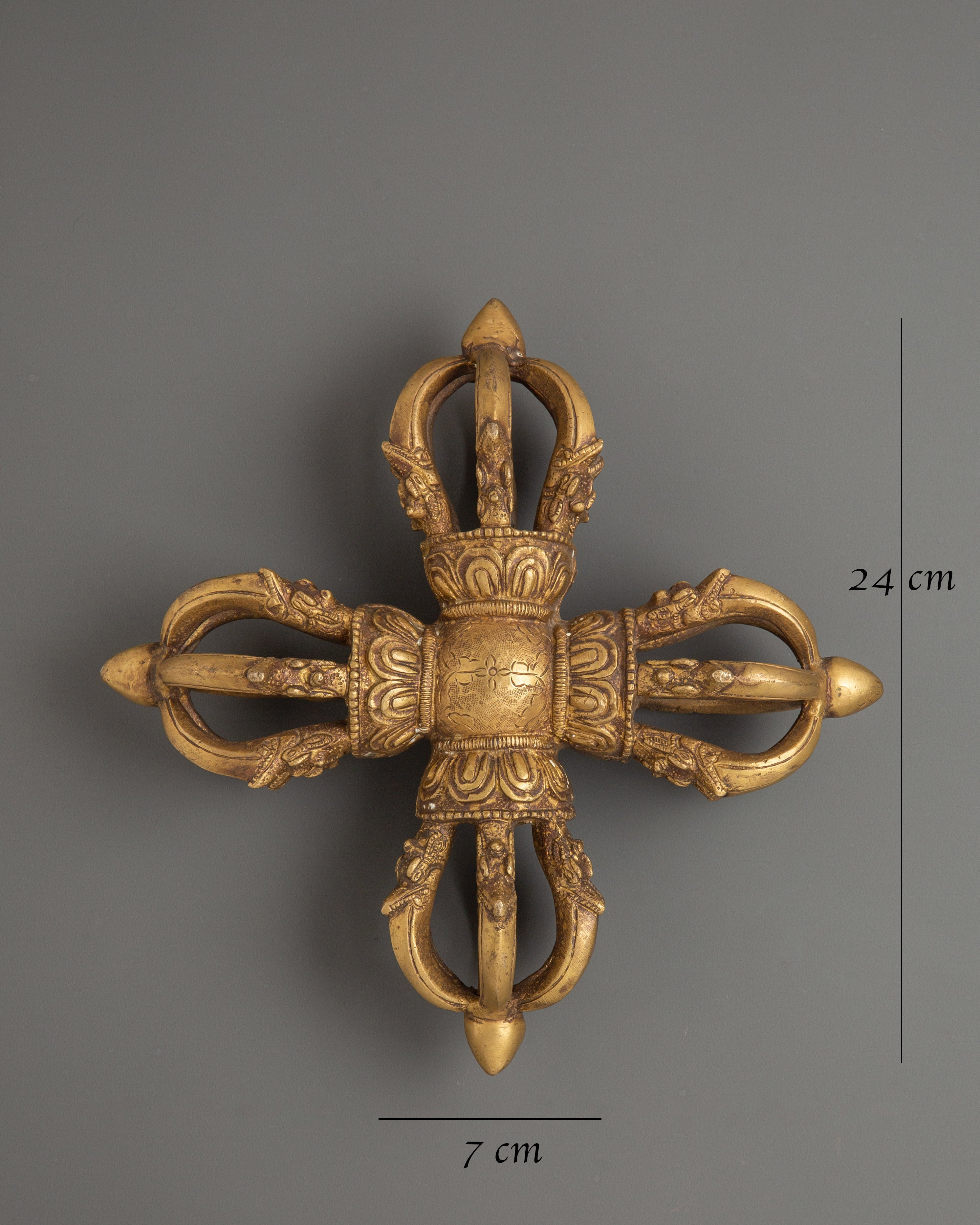 Traditional Tibetan Bishwo Vajra | Brass Tibetan Buddhist Ritual Object