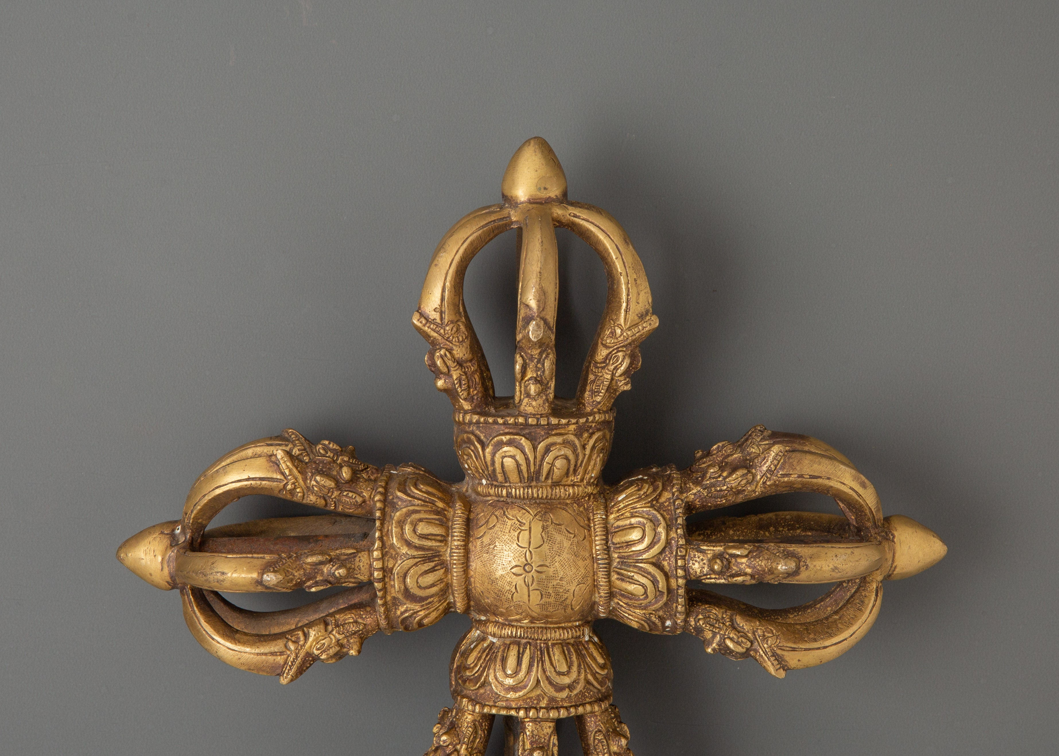 Traditional Tibetan Bishwo Vajra | Brass Tibetan Buddhist Ritual Object