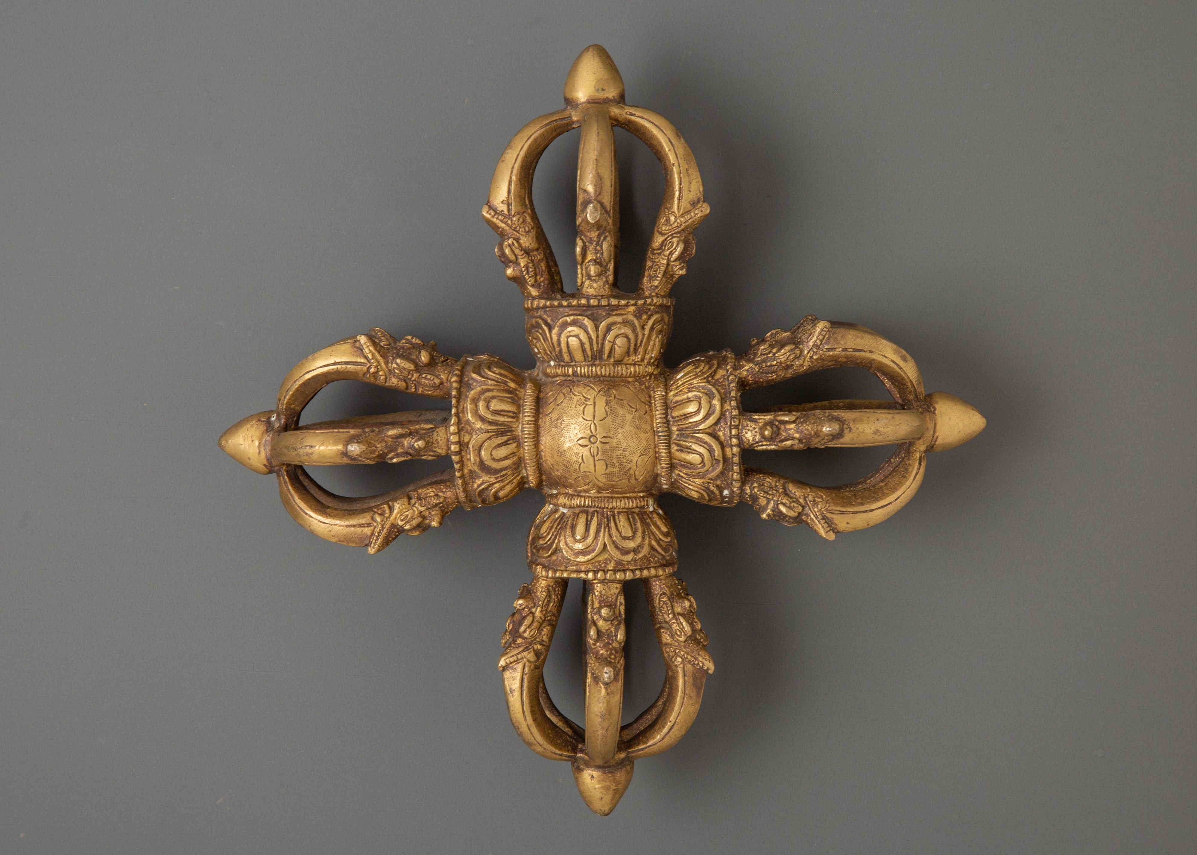 Traditional Tibetan Bishwo Vajra | Brass Tibetan Buddhist Ritual Object