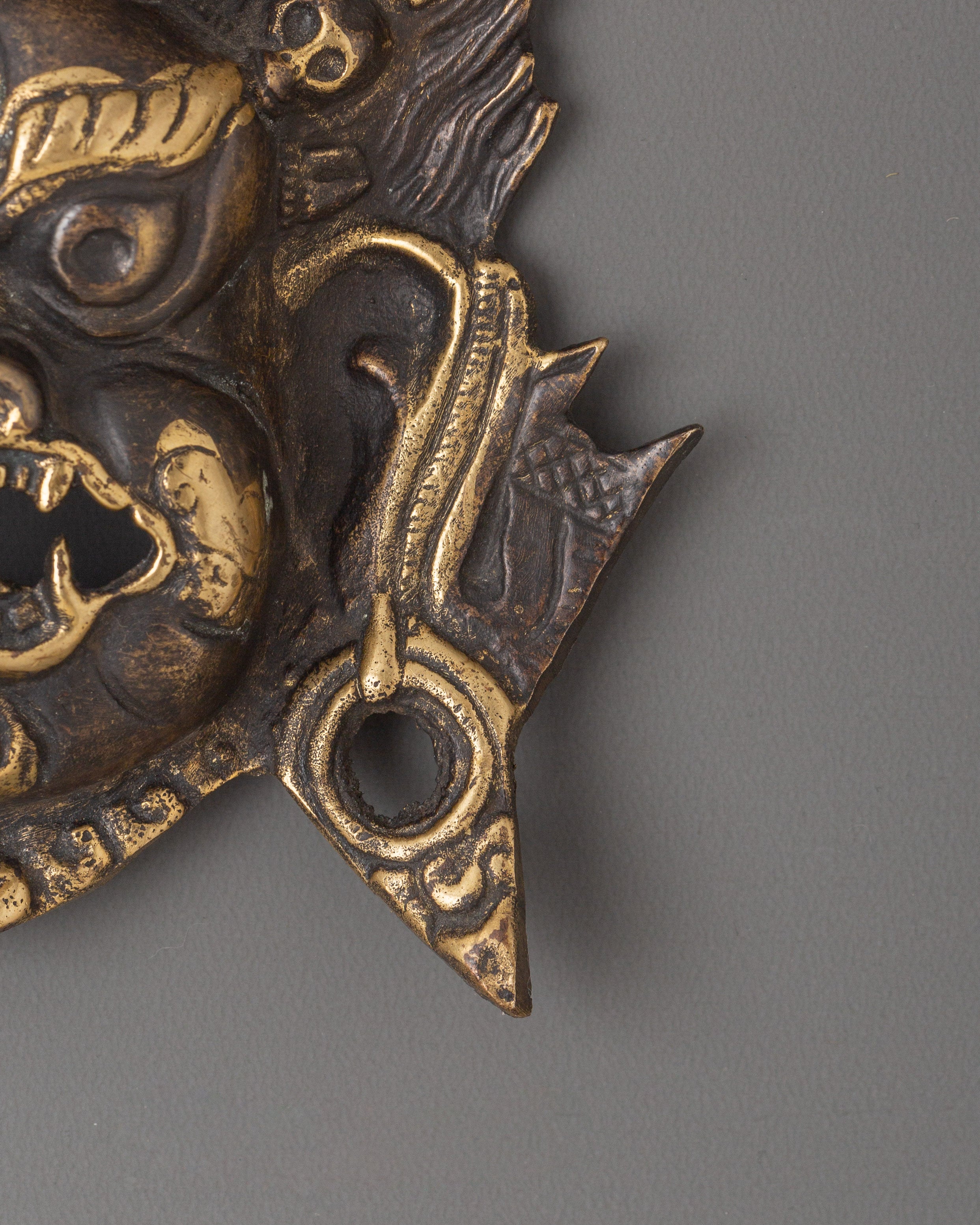 Sacred Mahakala Wall Hanging Mask | Tibetan Spiritual Wall Hanging