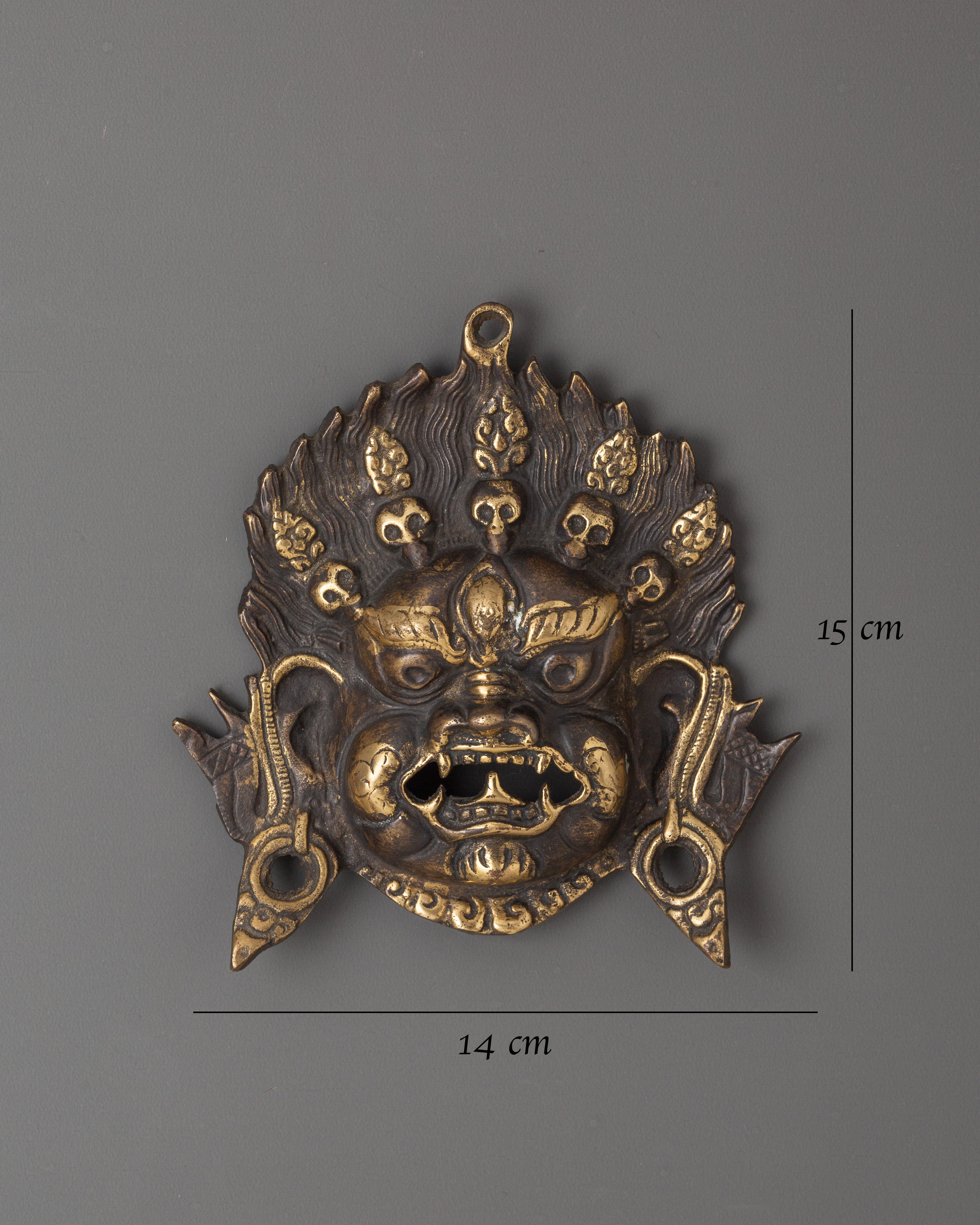 Sacred Mahakala Wall Hanging Mask | Tibetan Spiritual Wall Hanging