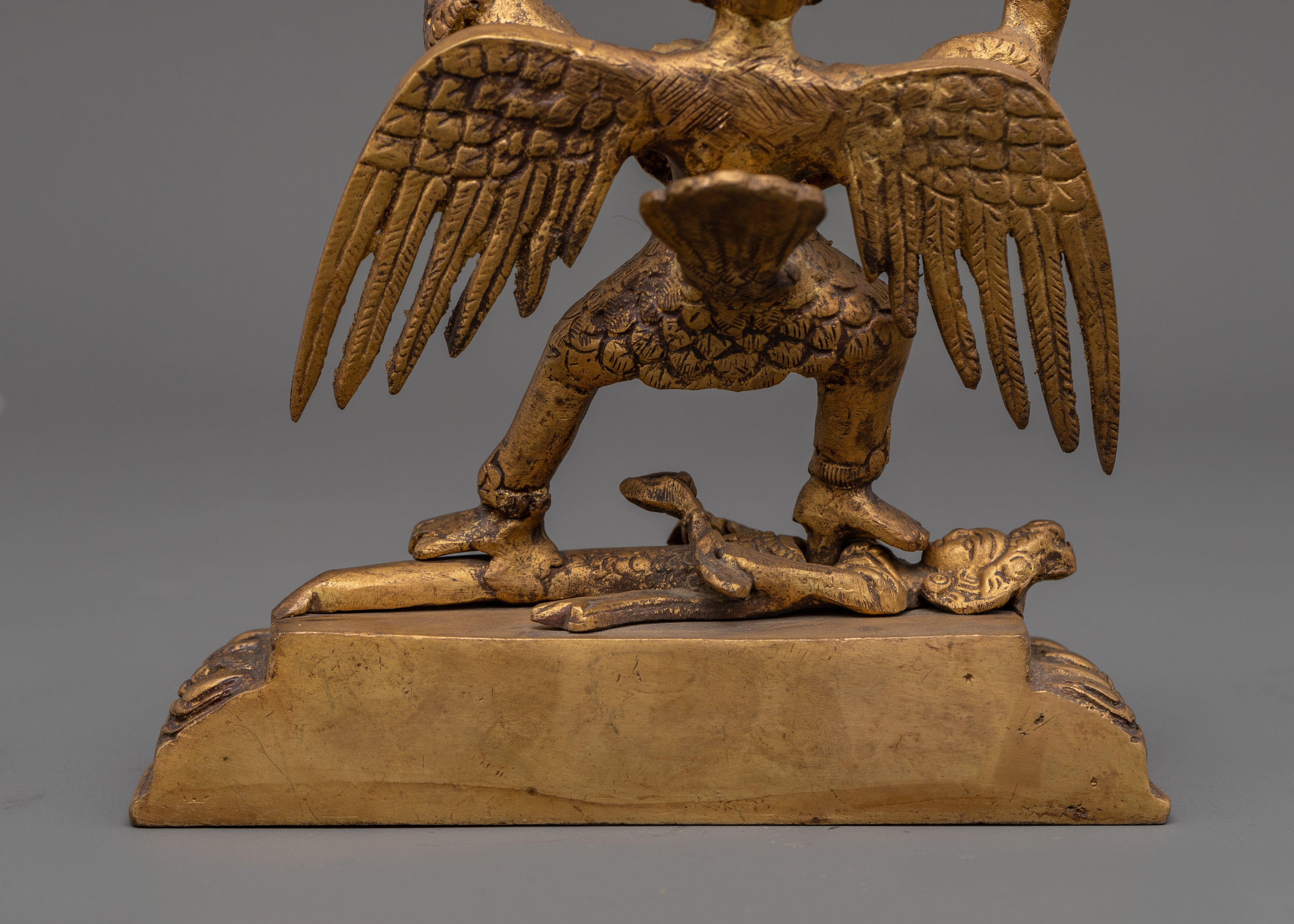 Traditional Mythical Garuda Statue | Handcrafted Copper Buddhist Protector Deity