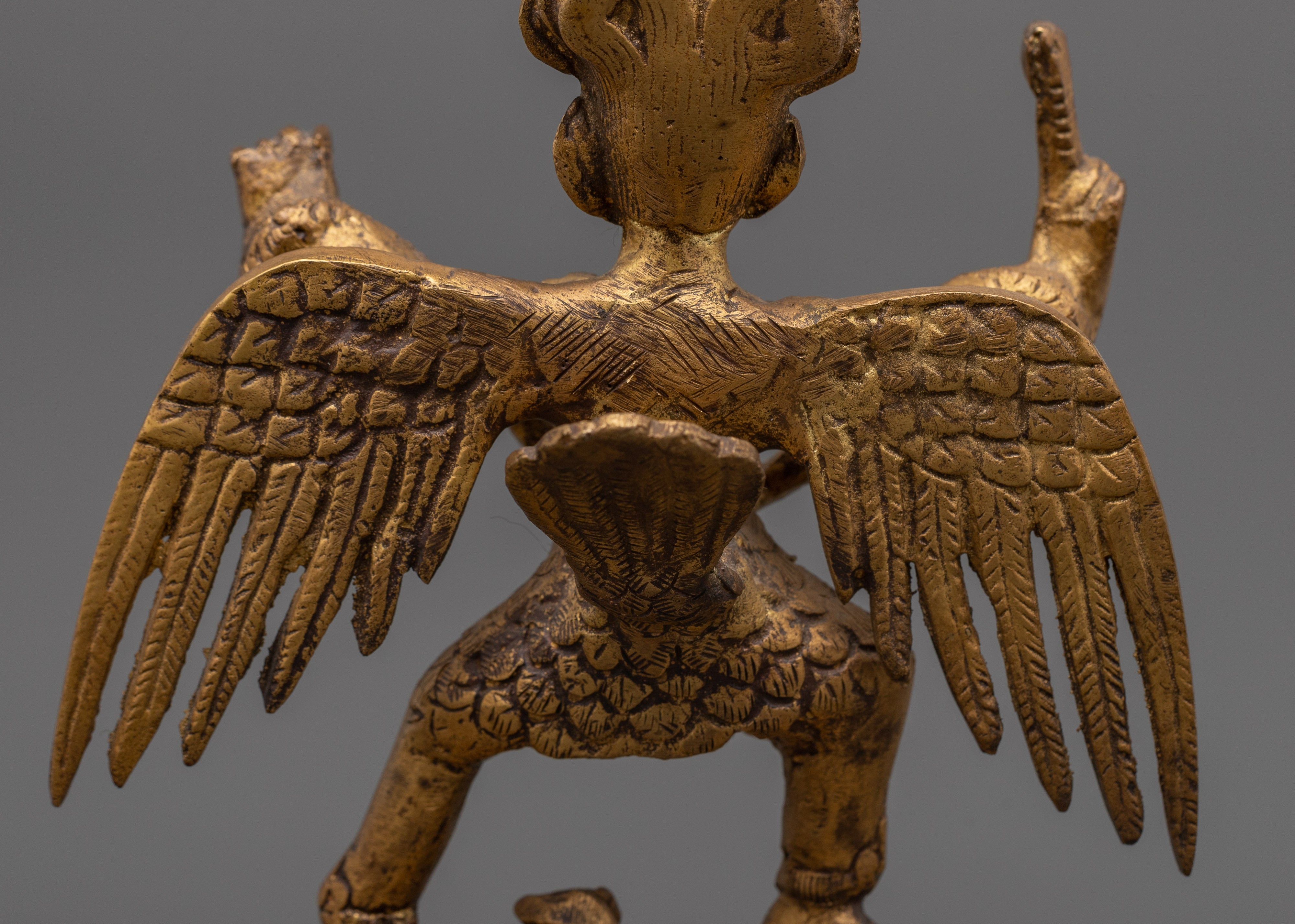 Traditional Mythical Garuda Statue | Handcrafted Copper Buddhist Protector Deity