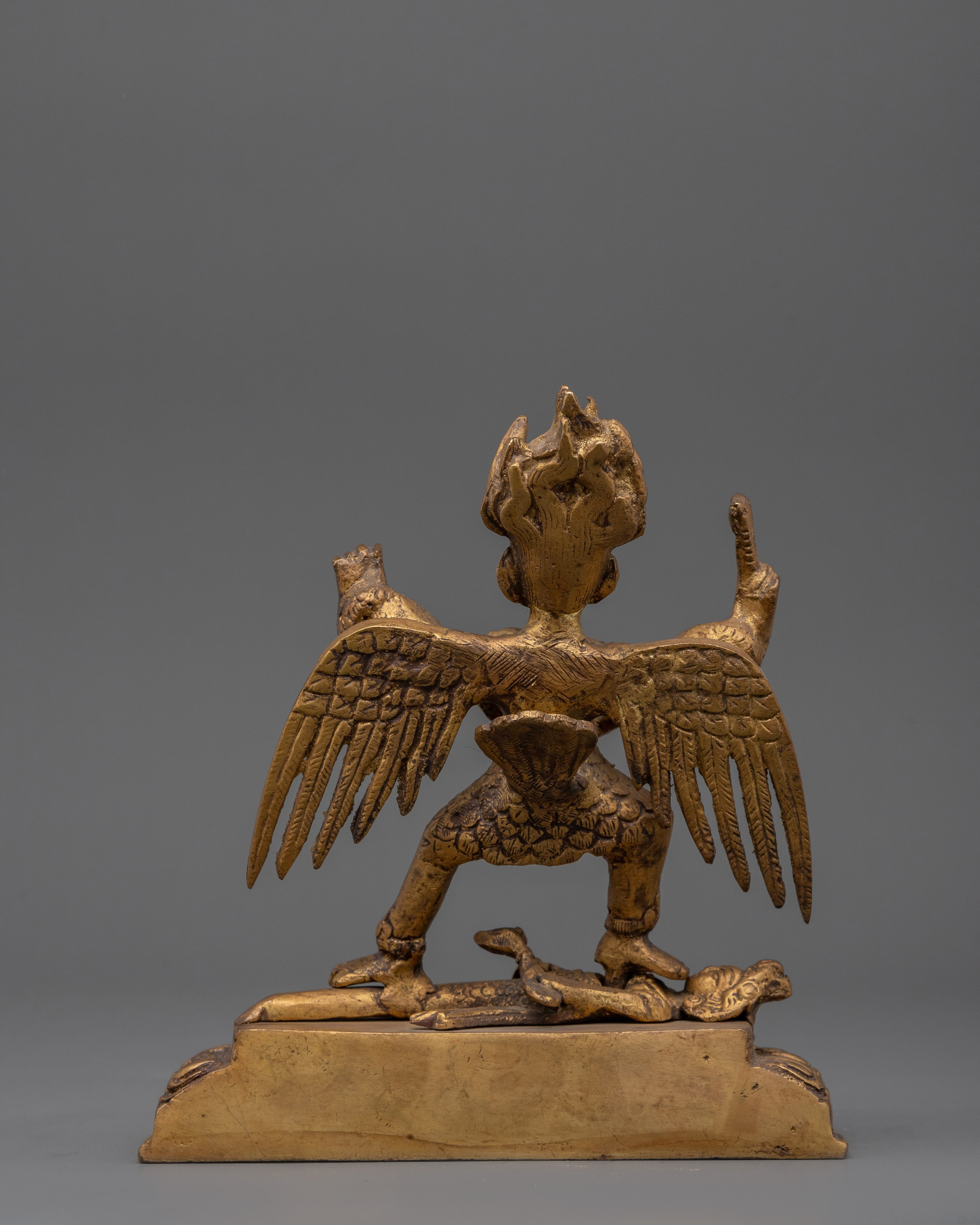 Traditional Mythical Garuda Statue | Handcrafted Copper Buddhist Protector Deity