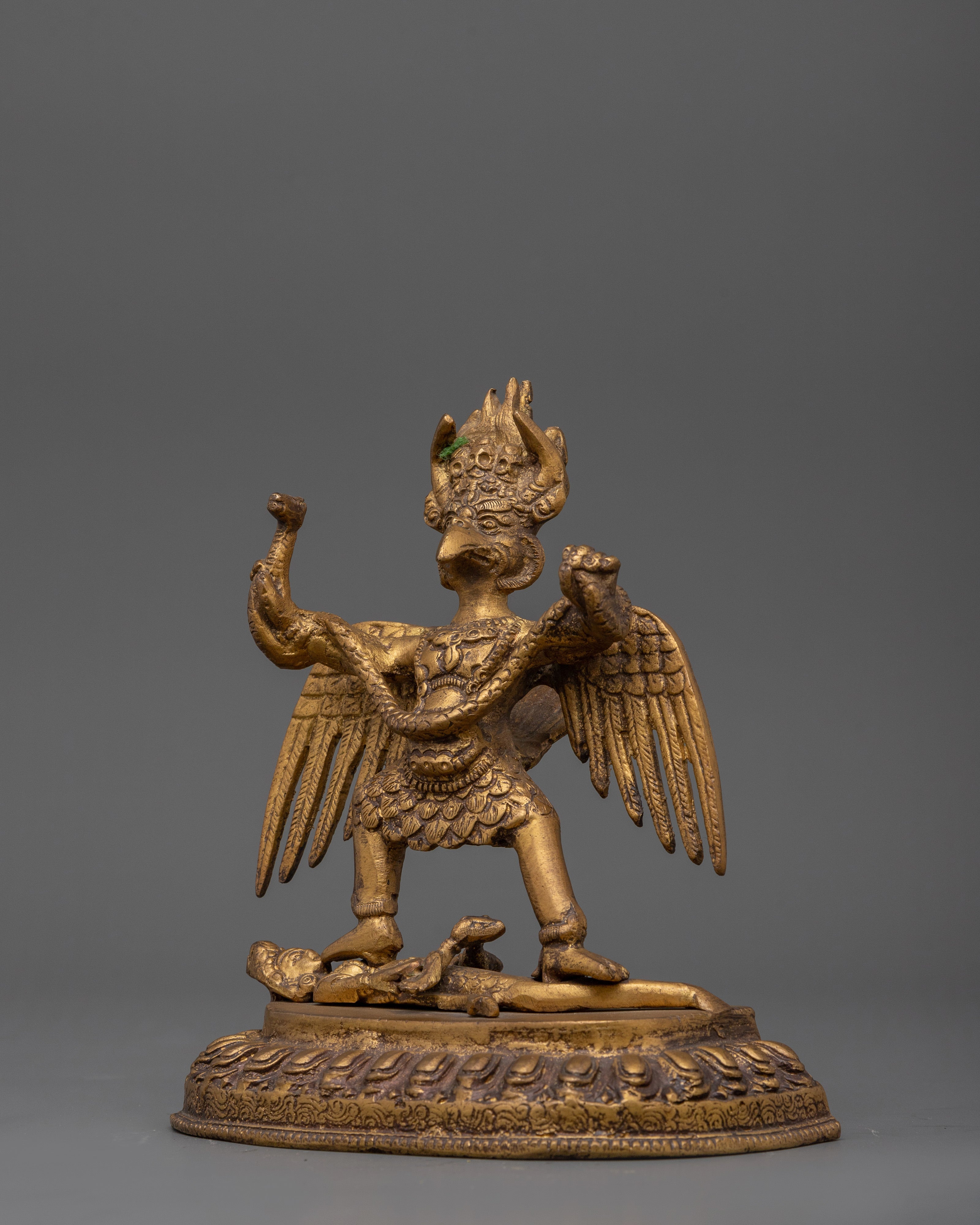 Traditional Mythical Garuda Statue | Handcrafted Copper Buddhist Protector Deity
