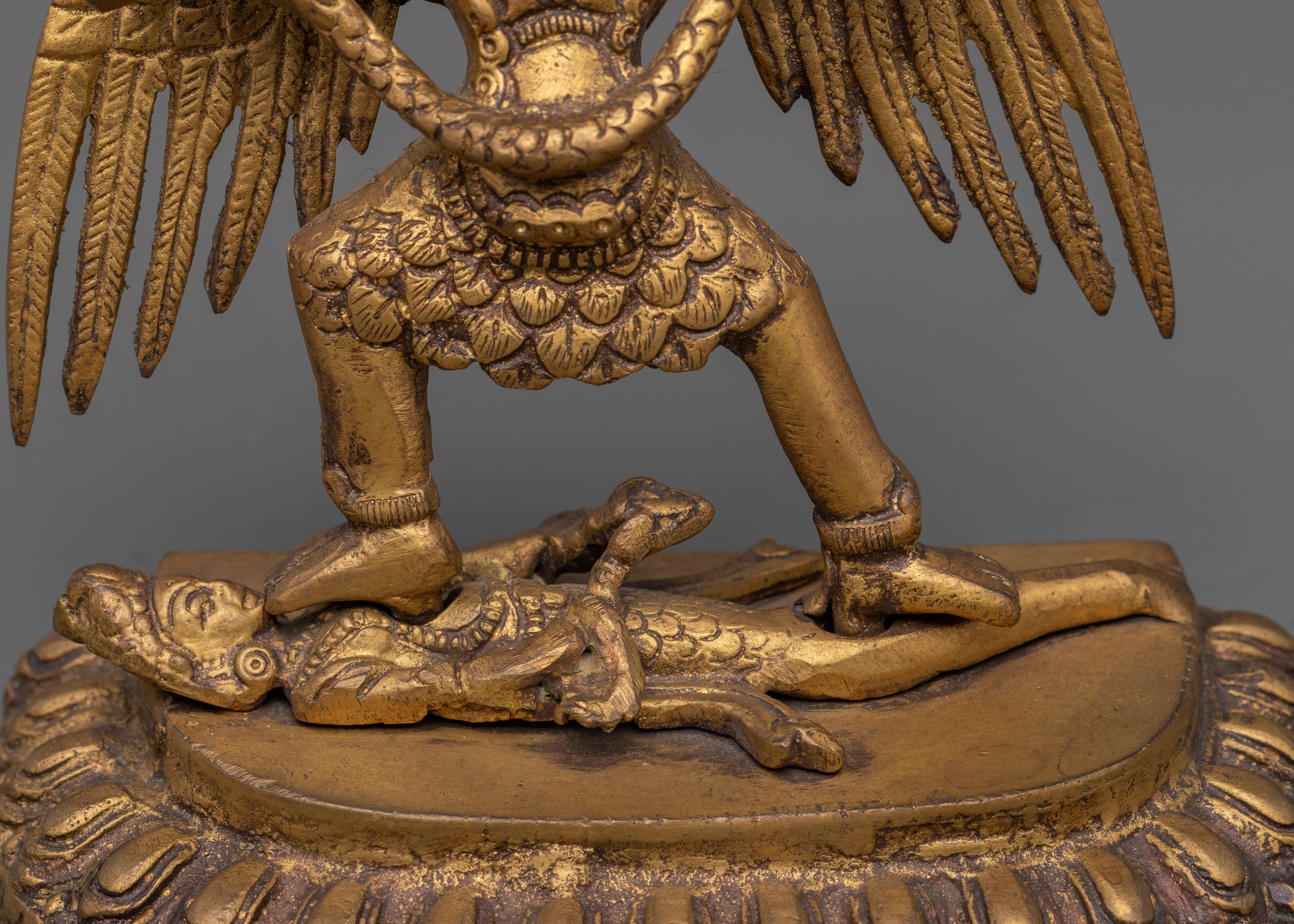 Traditional Mythical Garuda Statue | Handcrafted Copper Buddhist Protector Deity