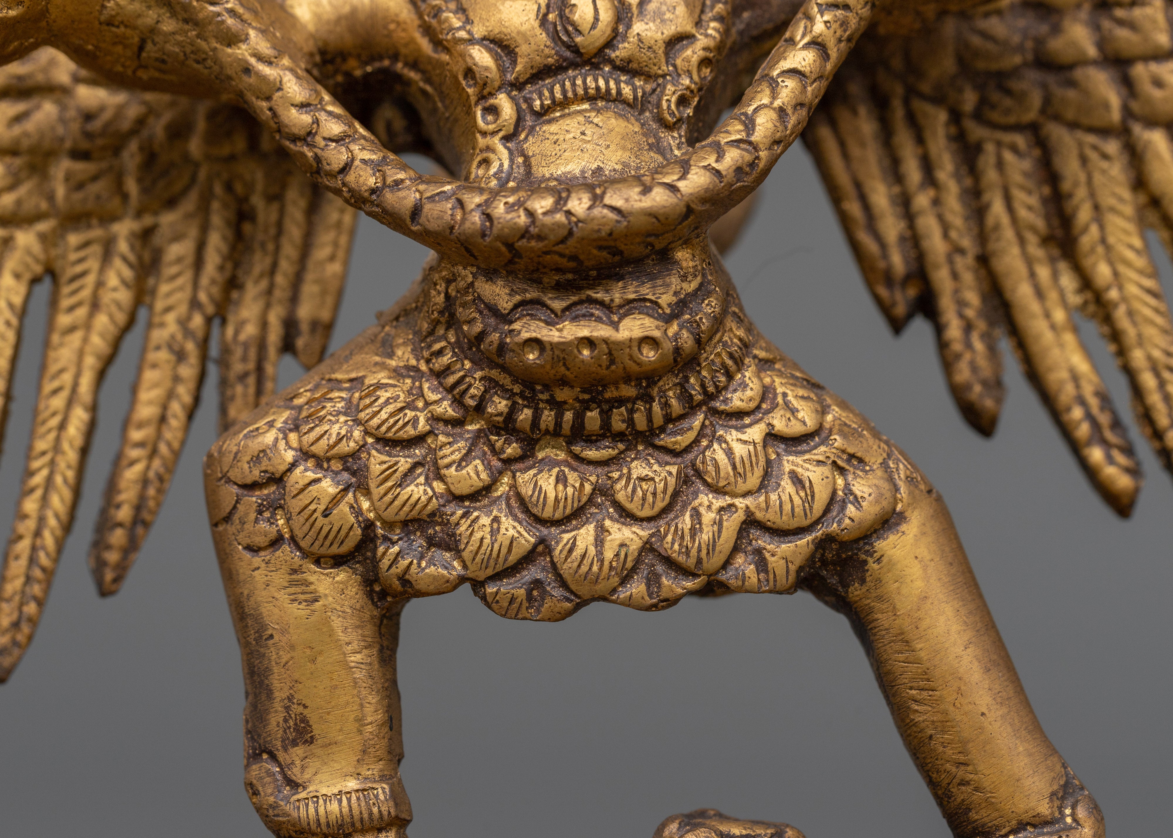 Traditional Mythical Garuda Statue | Handcrafted Copper Buddhist Protector Deity