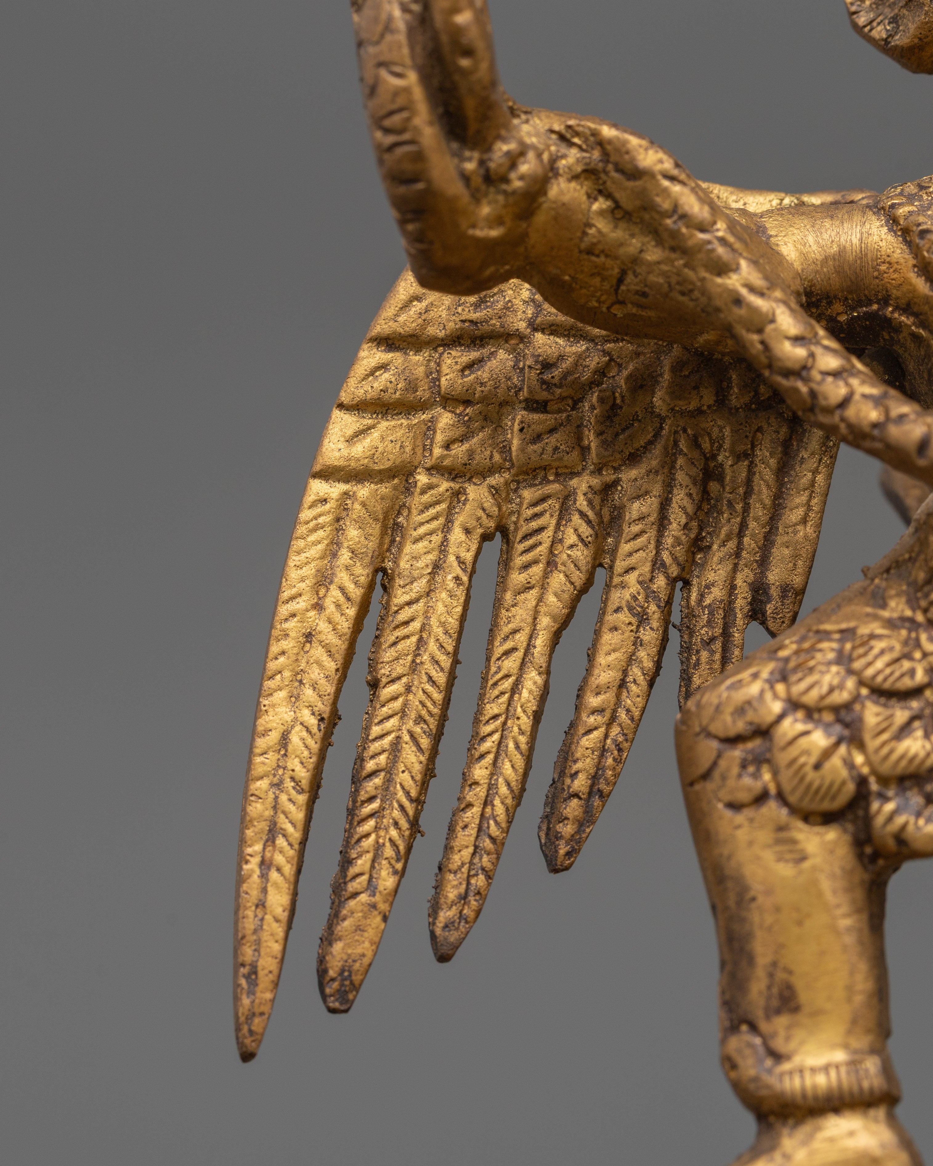 Traditional Mythical Garuda Statue | Handcrafted Copper Buddhist Protector Deity