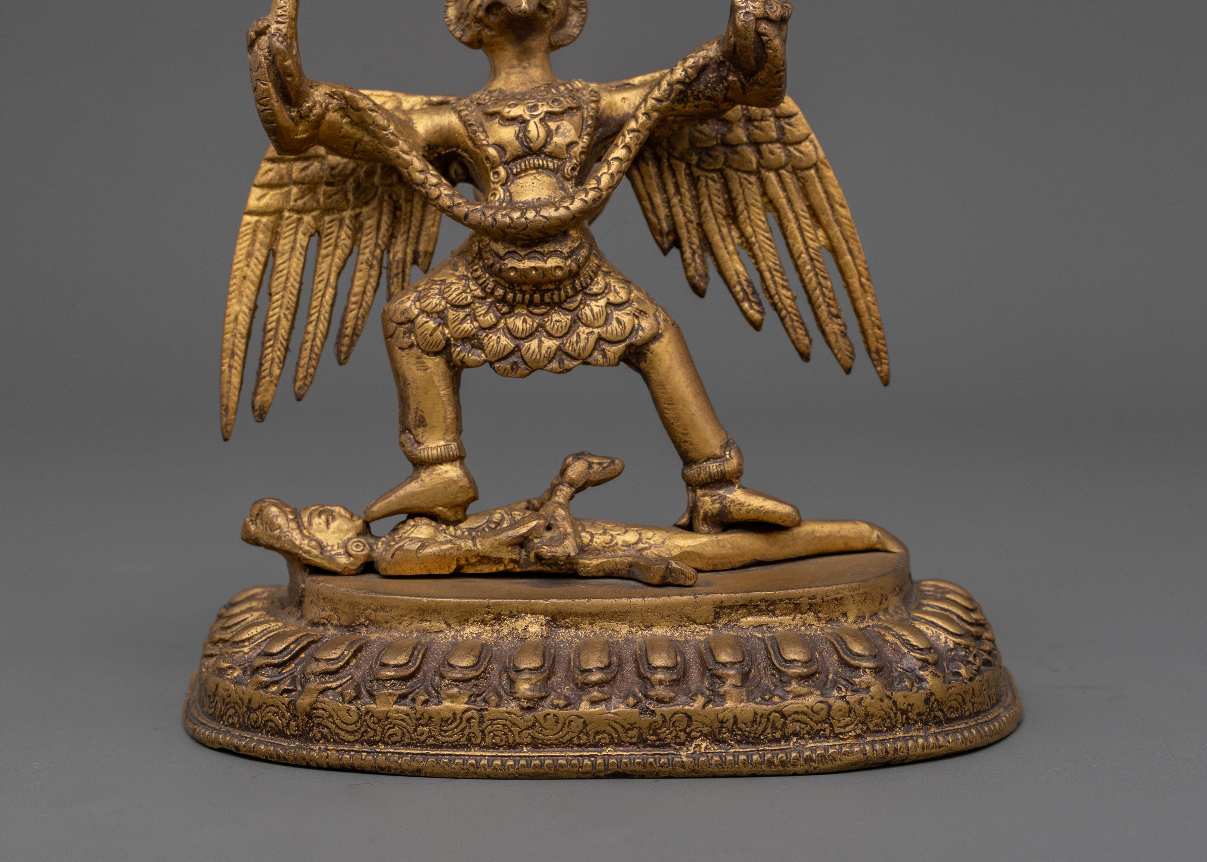 Traditional Mythical Garuda Statue | Handcrafted Copper Buddhist Protector Deity
