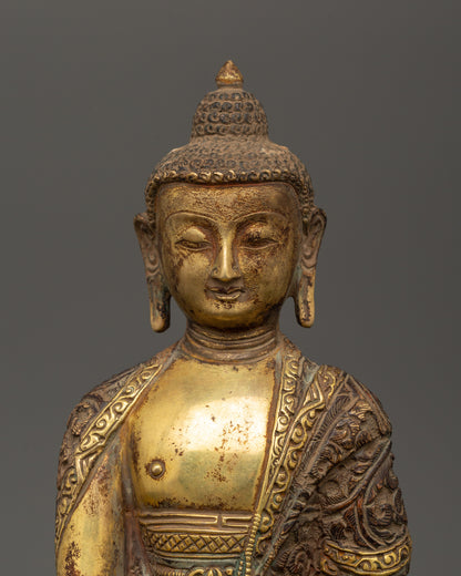 Antique Finished Shakyamuni Buddha Statue | Symbol of Enlightenment and Wisdom