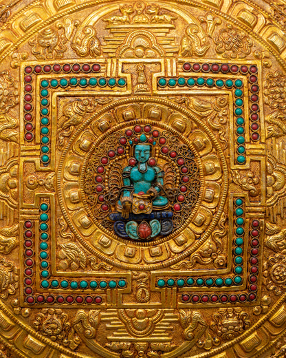 Mandala with Shakyamuni Buddha Art | Enlightenment Decor