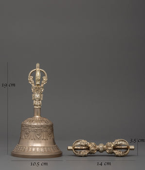 Tibetan Vajra & Bell Set |  7-Metal Bronze Buddhist Ritual Tools