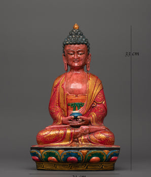 Amitabha Buddha Wooden Statue | Symbol of Infinite Light &amp; Wisdom