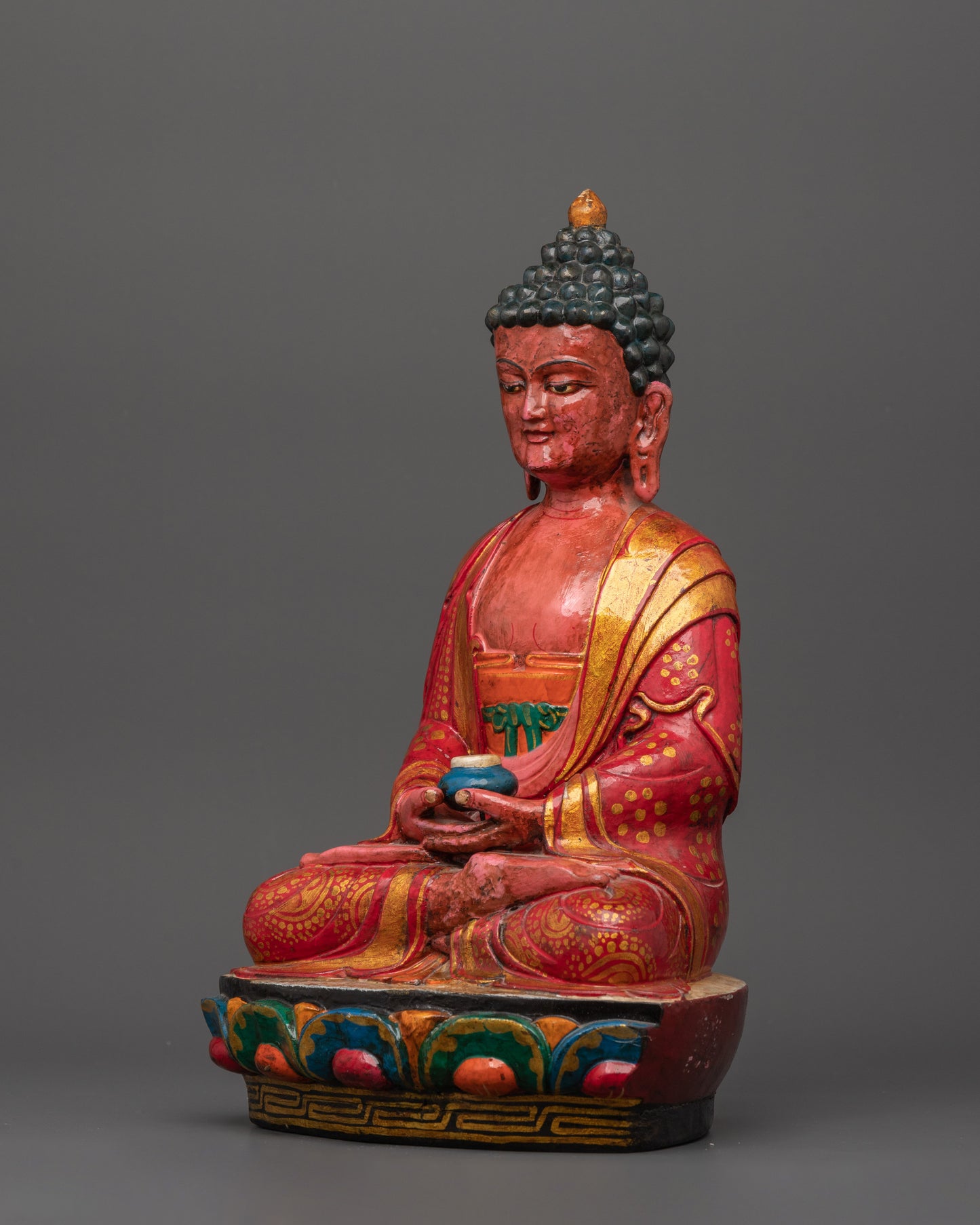 Amitabha Buddha Wooden Statue | Symbol of Infinite Light &amp; Wisdom