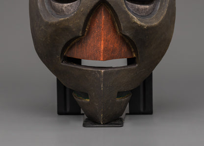 Traditionally Carved Wooden Tribal Mask | Cultural Artifact