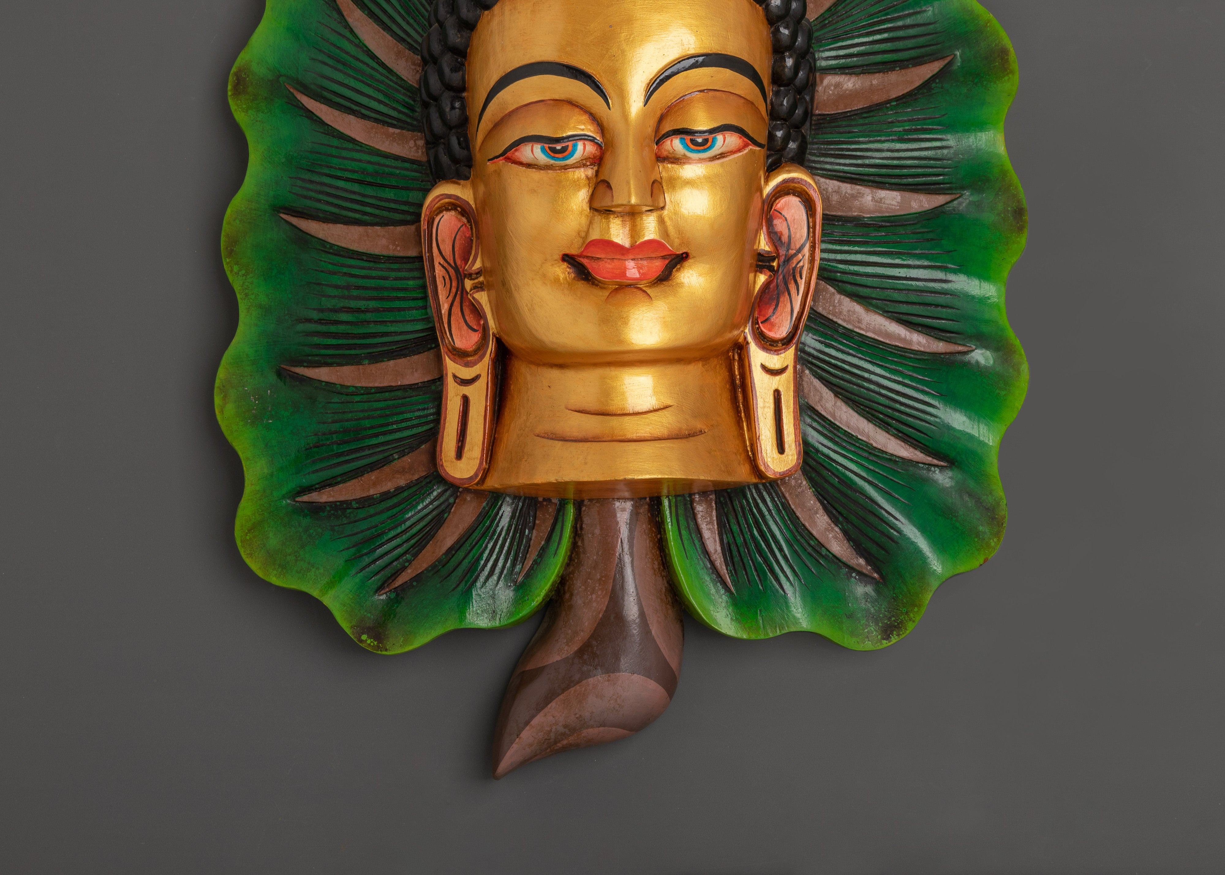 Buddha Wall Hanging on Bodhi Leaf | Symbol of Enlightenment & Peace
