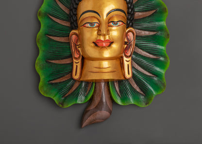 Buddha Wall Hanging on Bodhi Leaf | Symbol of Enlightenment & Peace