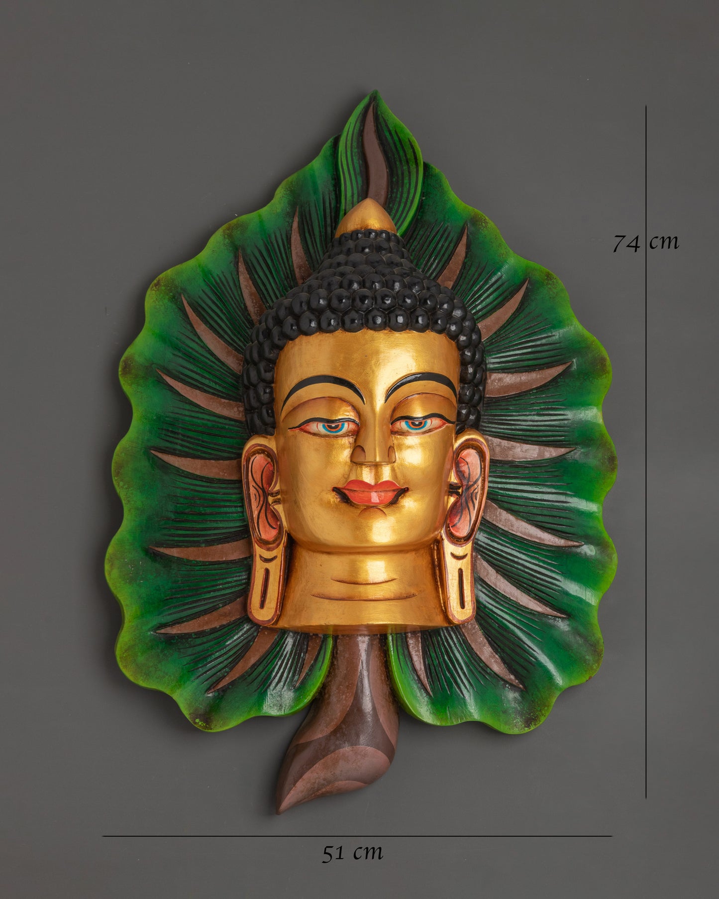 Buddha Wall Hanging on Bodhi Leaf | Symbol of Enlightenment & Peace