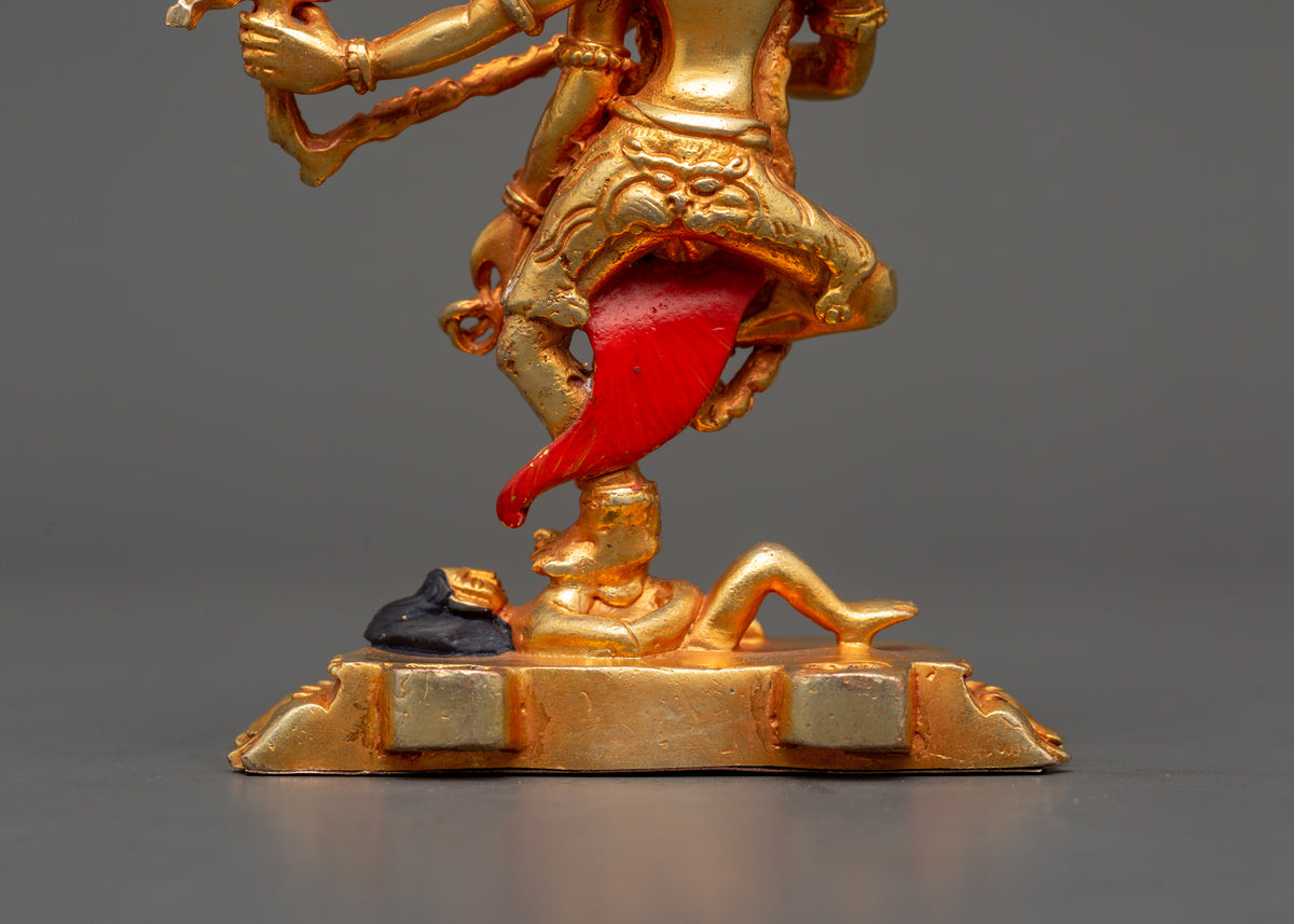 Semi-Wrathful Kurukulla Statue | Tibetan Sculpture of Dakini Red Tara