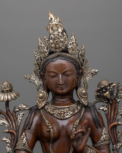 Handcrafted Divine Green Tara Deity Statue | Manifestation of Compassionate Grace