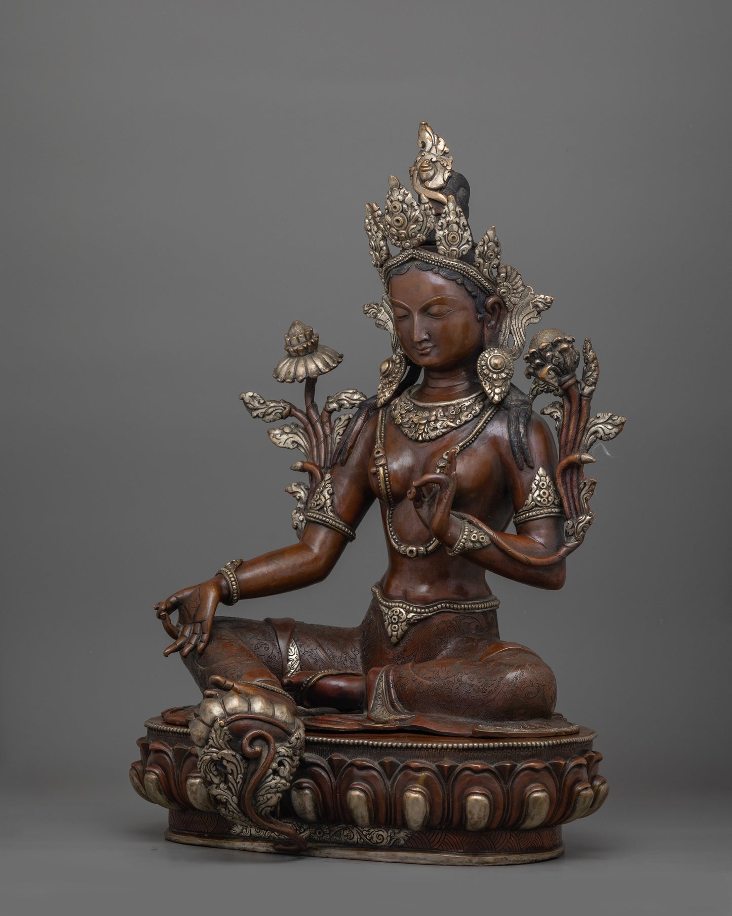 Handcrafted Divine Green Tara Deity Statue | Manifestation of Compassionate Grace