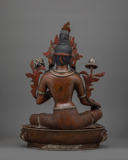 Handcrafted Divine Green Tara Deity Statue | Manifestation of Compassionate Grace