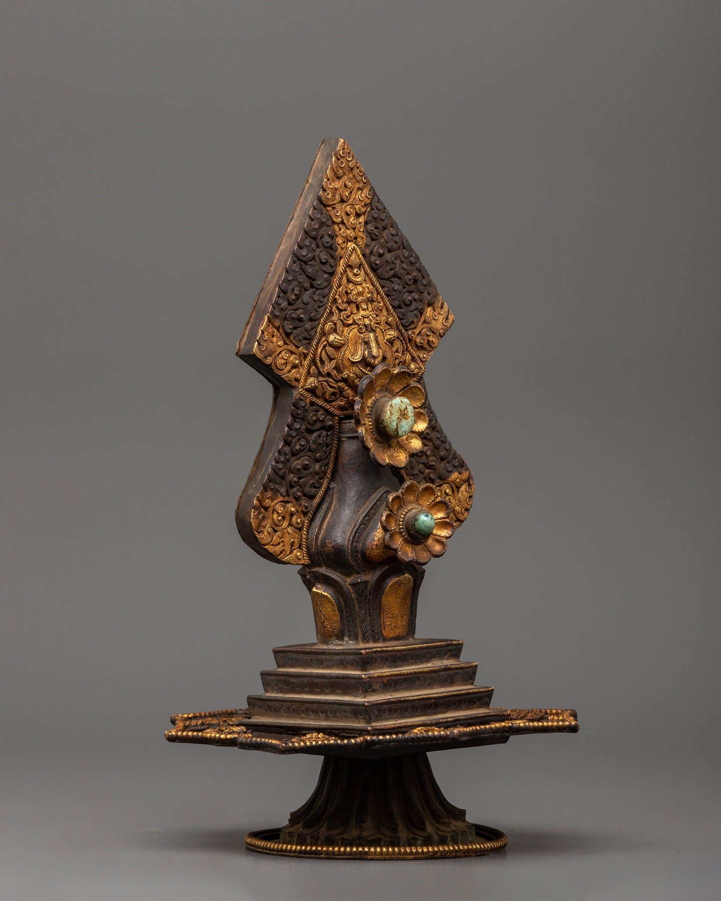 Oxidized Copper Torma | Traditional Himalayan Art