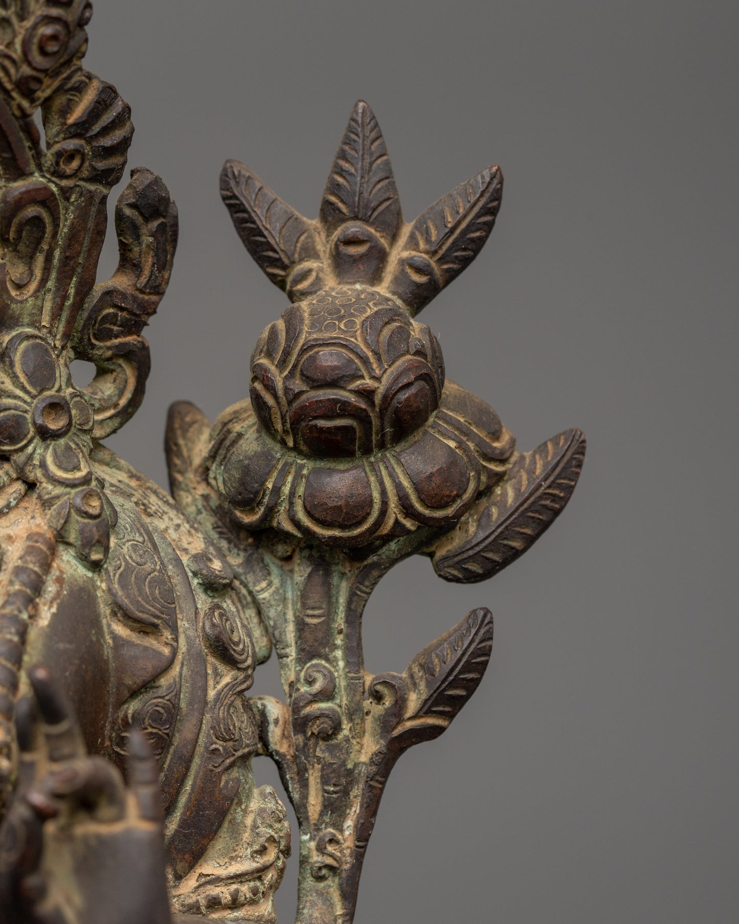 Green Tara Antique Statue | Handcrafted Copper Goddess