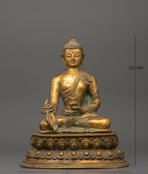 Medicine Buddha Sculpture | Gold Plating Healing Buddha