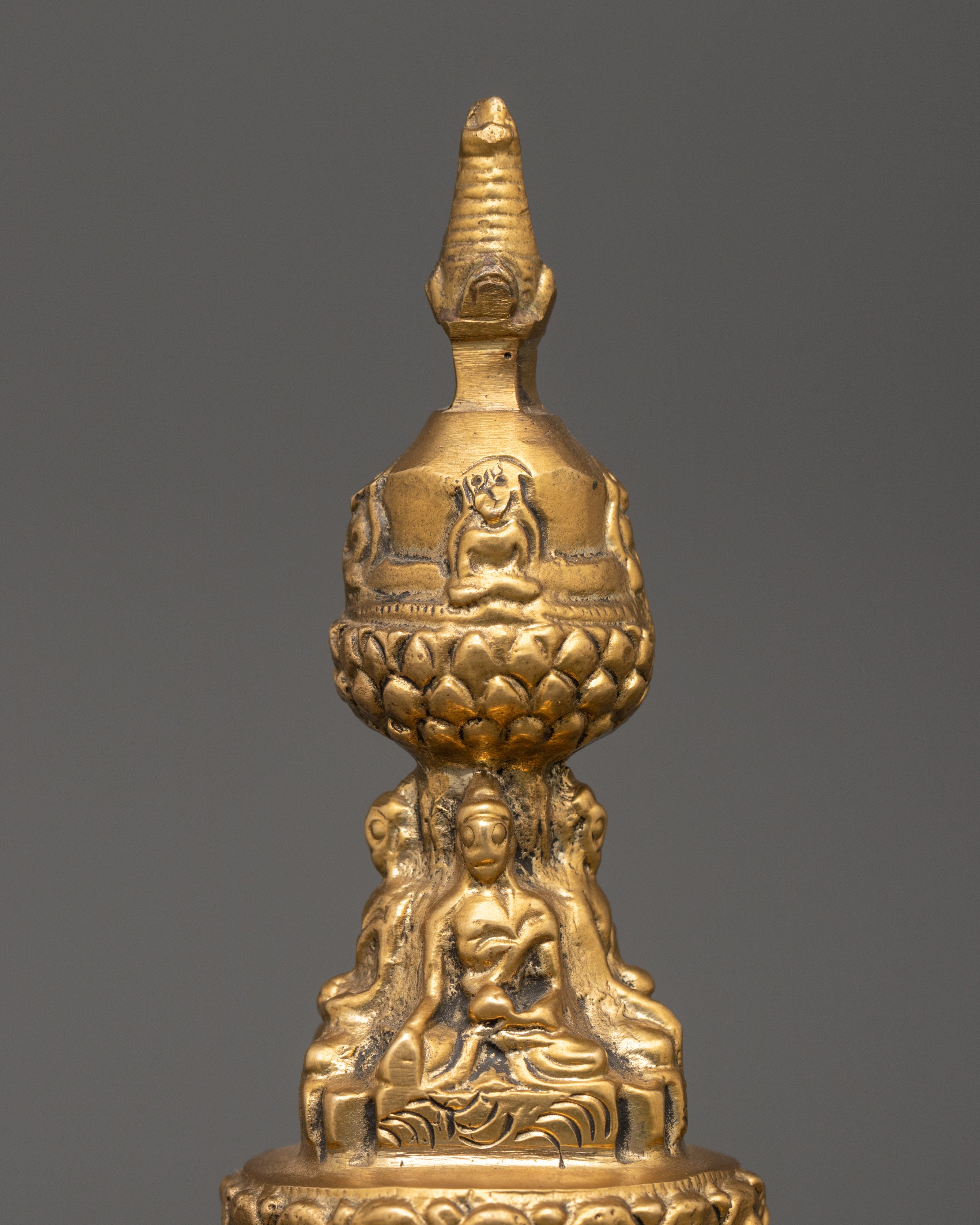 Handcrafted traditional Buddhist stupa | Meditation & Altar Decor